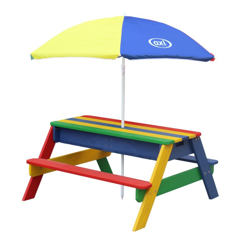 Masuta copii Axi colorata cu umbrela, 97.7 x 95 x 48.7 cm