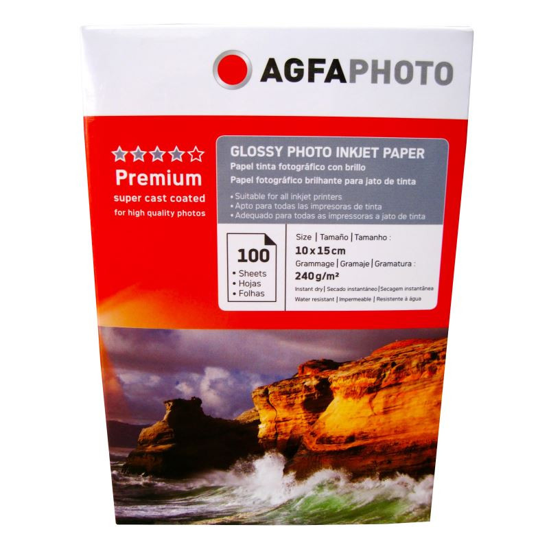 Hartie foto Agfa Glossy 4R, 240 g/mp, 100 coli/pachet