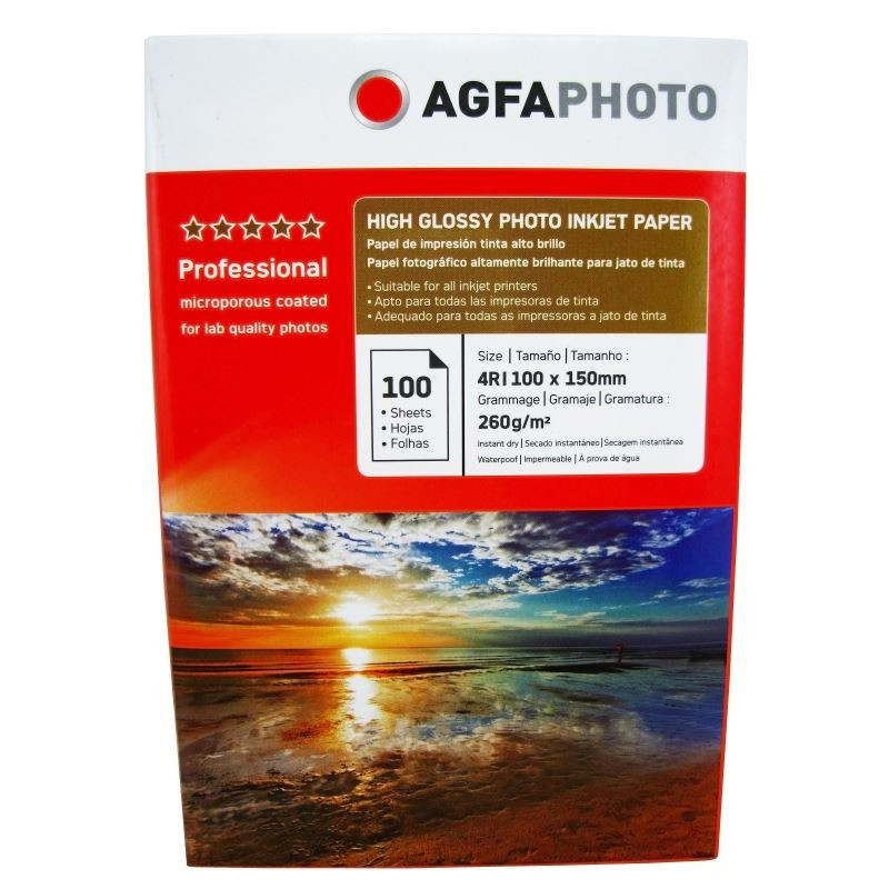 Hartie foto Agfa Ultra Glossy 4R RC, 260 g/mp, 100 coli/pachet