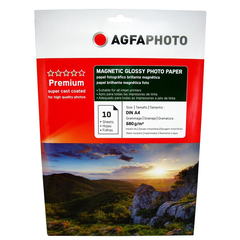 Hartie foto Agfa Magnetic Glossy A4, 680 g/mp, 10 coli/pachet