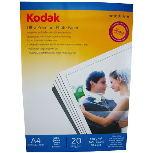 Hartie foto Kodak Ultra Premium Satin A4 , 270 g/mp, 20 coli/pachet