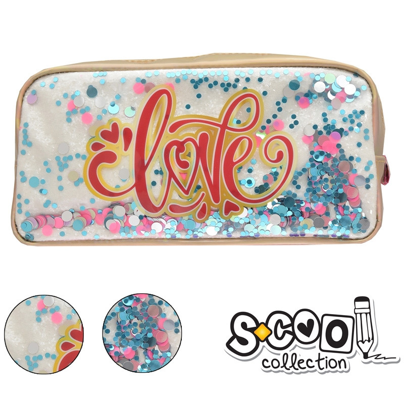 Penar Borseta Cu Paiete, LOVE, 22x11x5,5cm - S-COOL