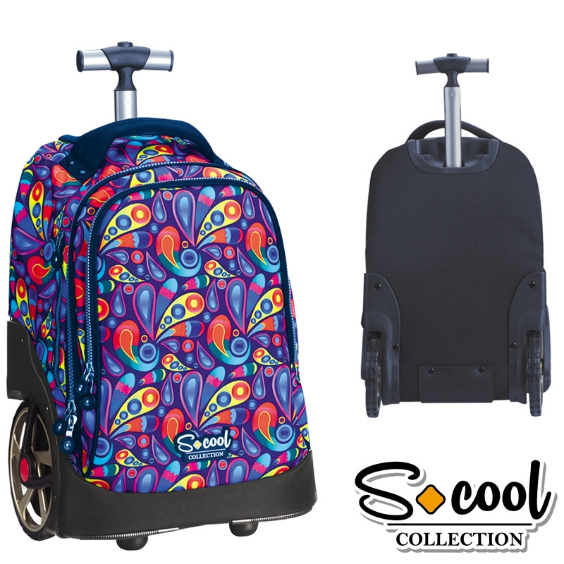 Ghiozdan Trolley Compartiment Laptop, PAISLEY, 48x32x23cm - S-COOL