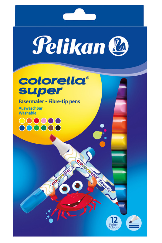 Carioca Colorella Super 411, Set 12 Culori, Varf Tesit Pelikan