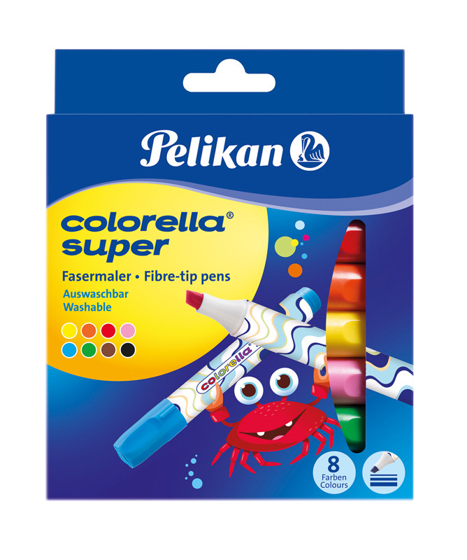 Carioca Colorella Super 411, Set 8 Culori, Varf Tesit Pelikan