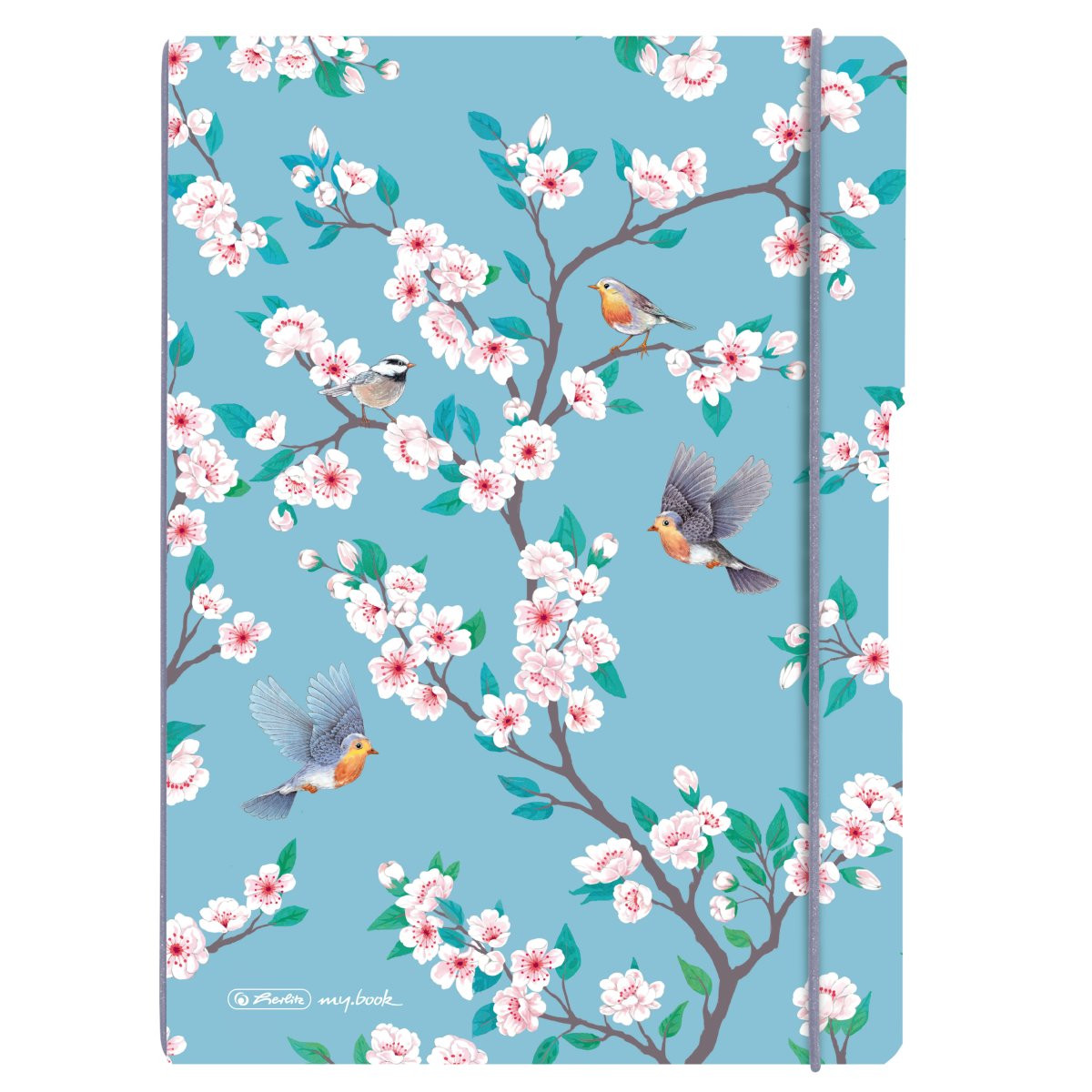 Caiet My.Book Flex A4 2X40F 80Gr Dictando+Patratele, Coperta Pp, Ladylike Birds Herlitz