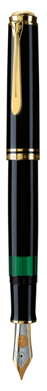 Stilou Souveran M1000 B, Penita Aur18K, Accesorii Placate Cu Aur, Corp Negru Pelikan