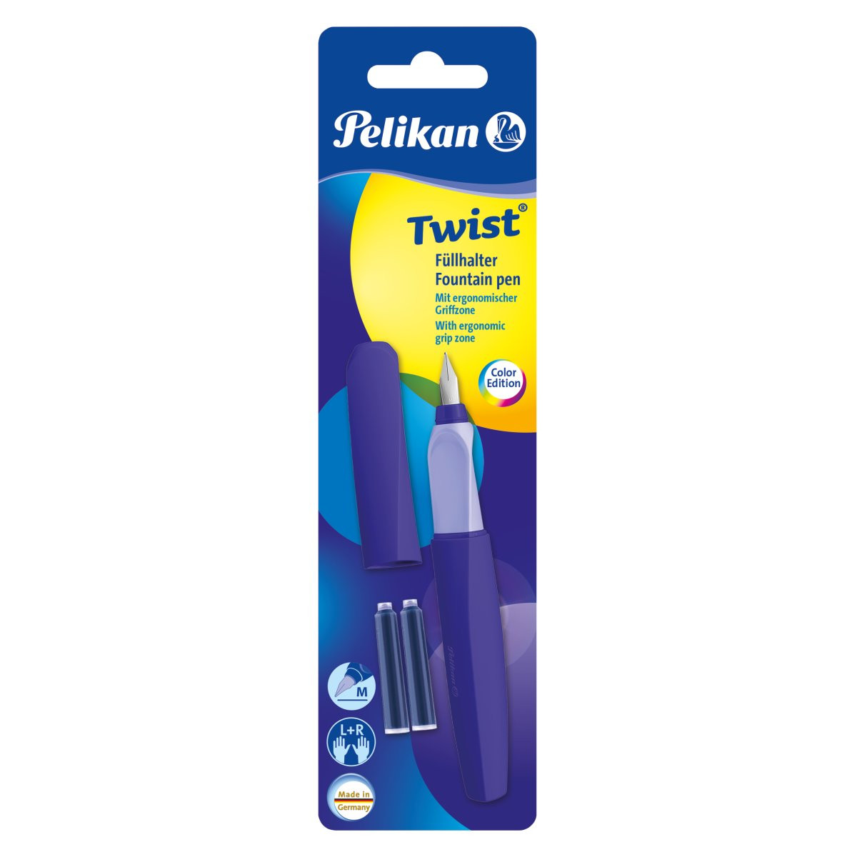 Stilou Twist Ultra Violet, Cu Grip Ergonomic, 2 Rezerve Albastre, Blister Pelikan