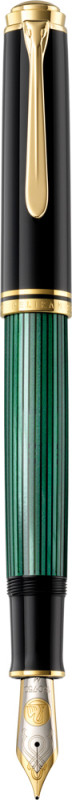 Stilou Souveran M1000 B, Penita Aur18K, Accesorii Placate Cu Aur, Corp Negru-Verde Pelikan