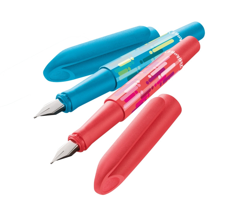 Stilou Happy Pen, Cu 6 Patroane Mici, Rosu/Albastru, Blister, Pelikan