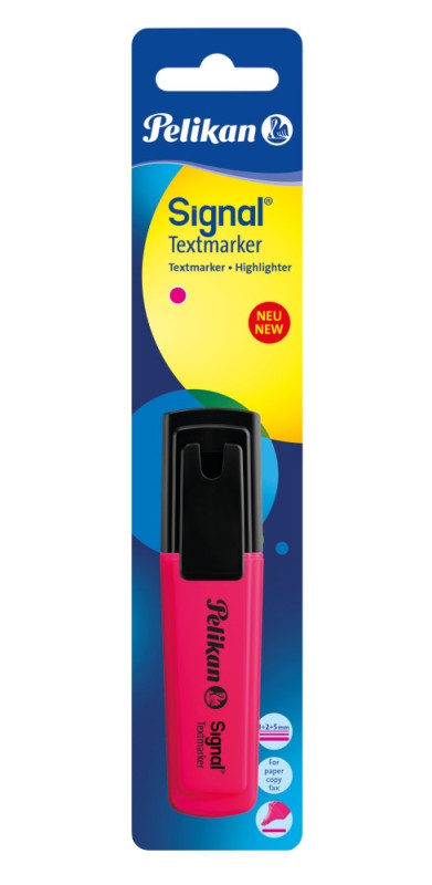 Textmarker Signal, Roz Florescent, 1 Buc, Blister Pelikan