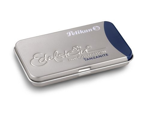 Caseta Metalica Edelstein Cu Patroane, Set6 Patroane, Albastru Tanzanit Pelikan