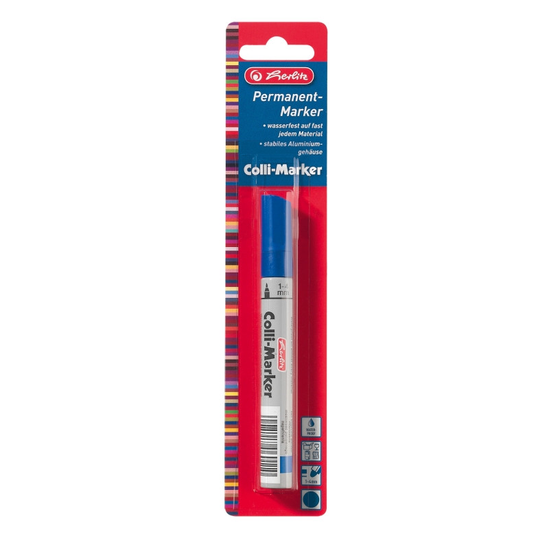 Marker Colli 1-4Mm Reincarcabil Albastru/Blister Herlitz