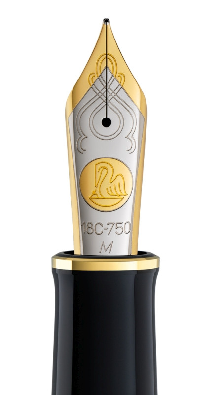 Penita M Din Aur De 18K/750 Ornament Din Rodiu Pentru Stilou M1000 Bicolora Pelikan