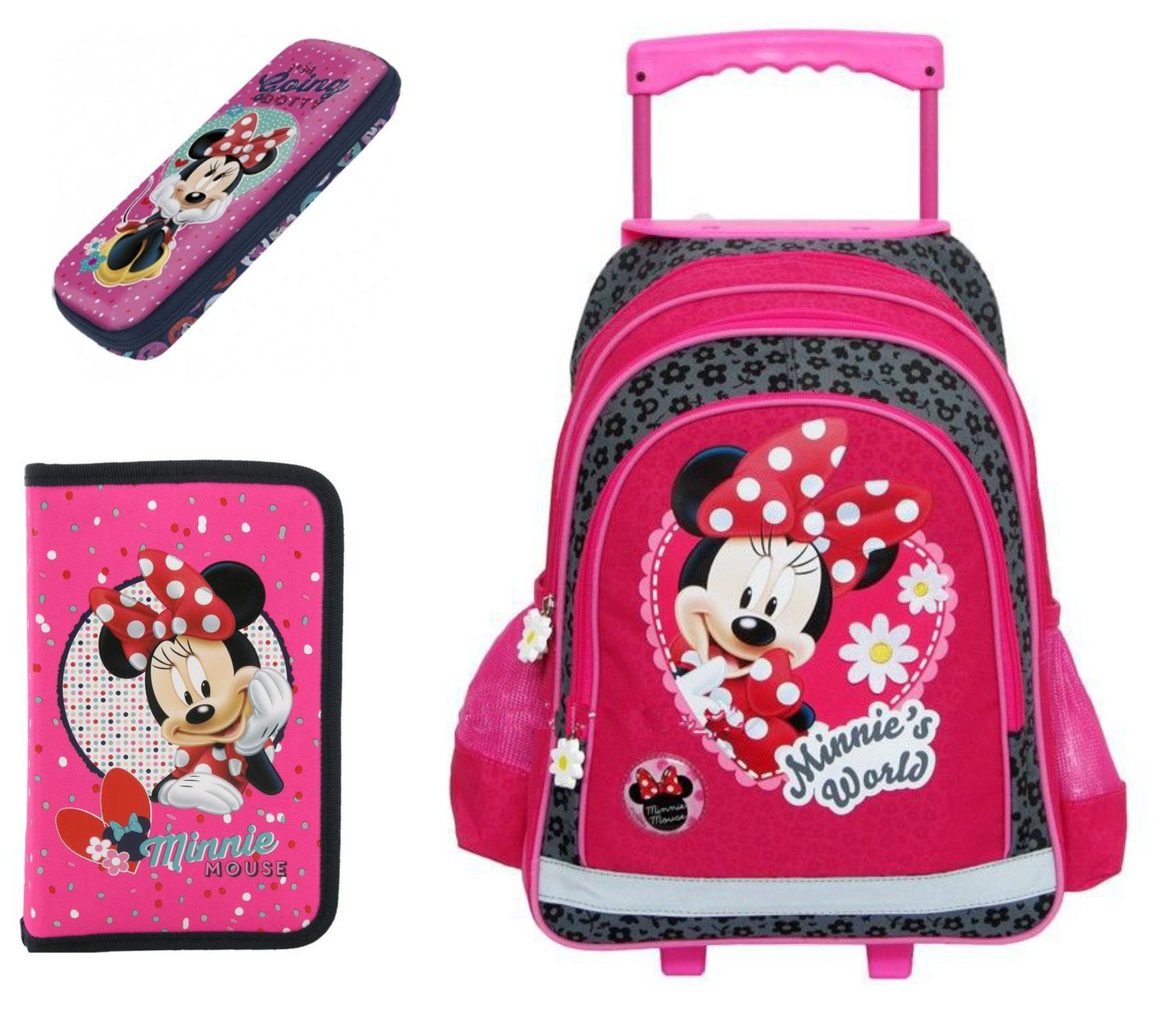 Set scoala Minnie - Troller, penar neechipat, penar etui, 20 caiete herlitz A5 48 File