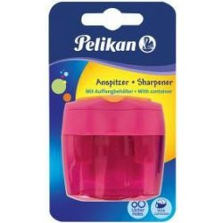 Ascutitoare Plastic Dubla Cu Container, Roz, Blister, Pelikan