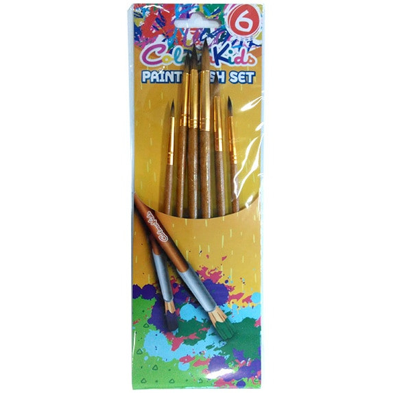 Pensule Colour Kids 6 bucati/set, varf ascutit