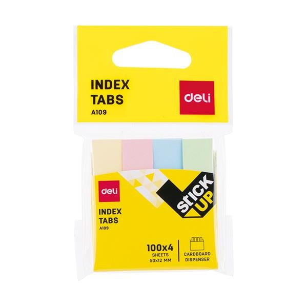 Index Adeziv Deli Hartie 12 x 50 mm 4 Culori 100 File