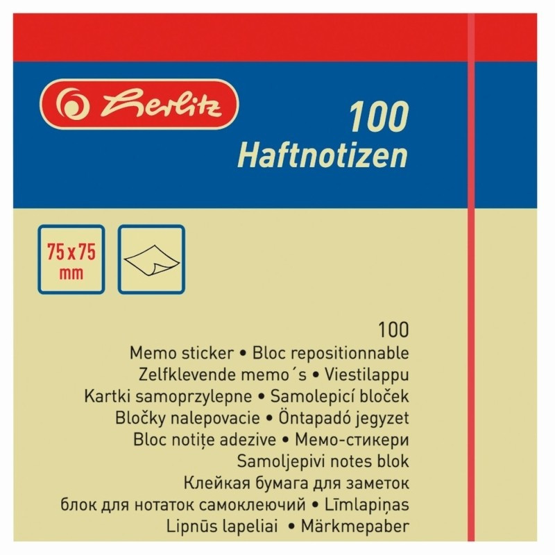 Bloc Notes Adezive 75X75Mm 100File Galben