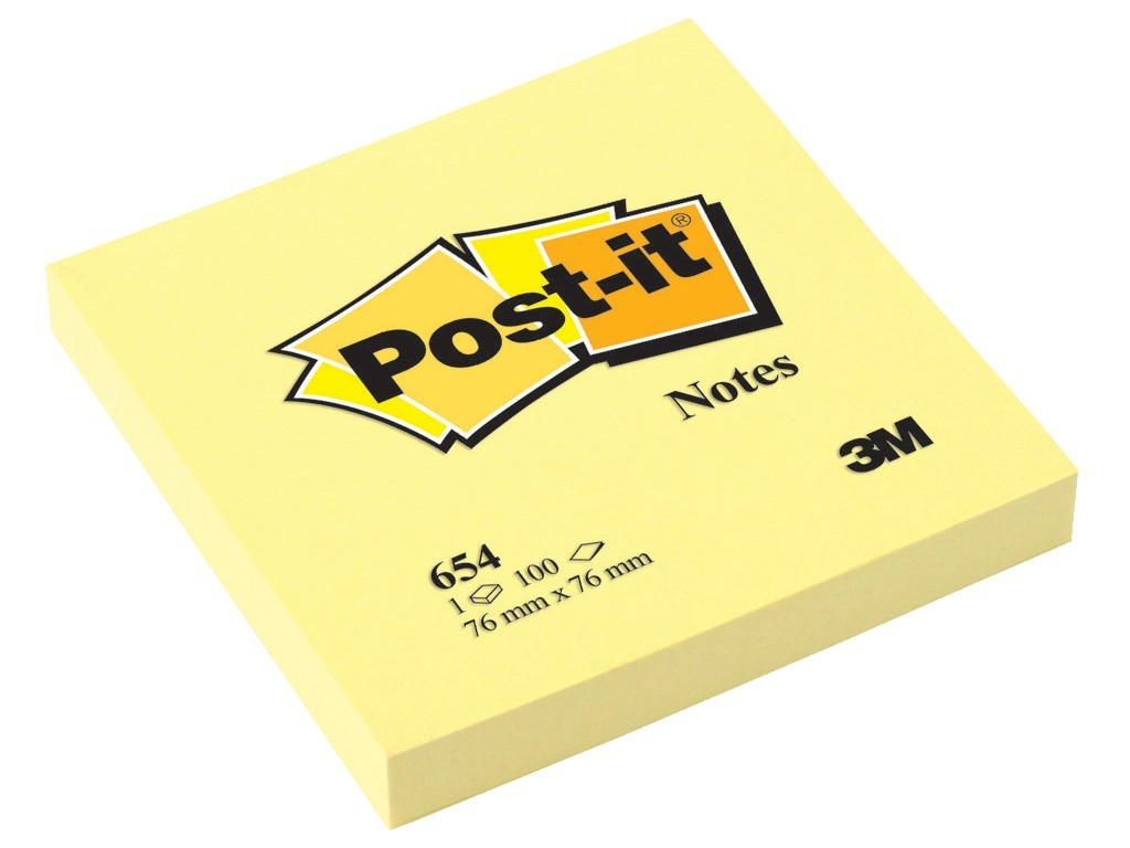 Notes Adeziv Post-It 3M Canary Yellow 76 X 76 Mm 100 File