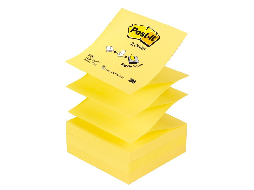 Notes Adeziv Post-It 3M Canary Yellow Z 76 X 76 Mm 100 File