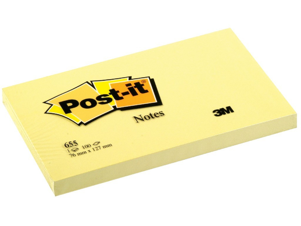 Notes Adeziv Post-It 3M Canary Yellow 76 X 127 Mm 100 File