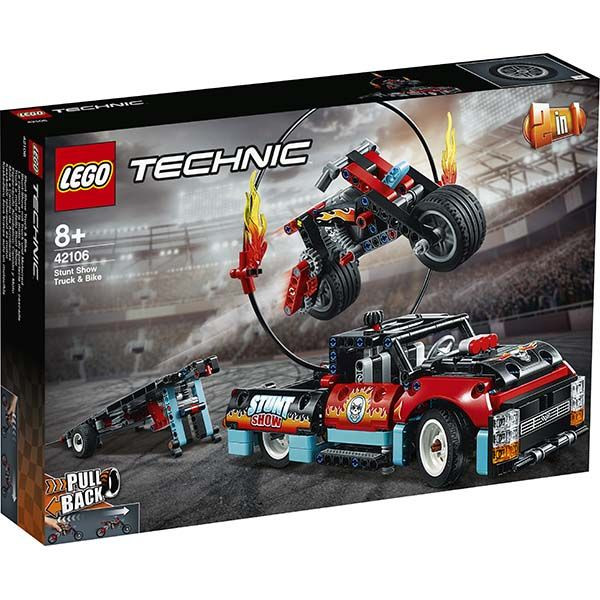 Lego Technic 42106: Camion Și Motocicletă Pentru Cascadorii