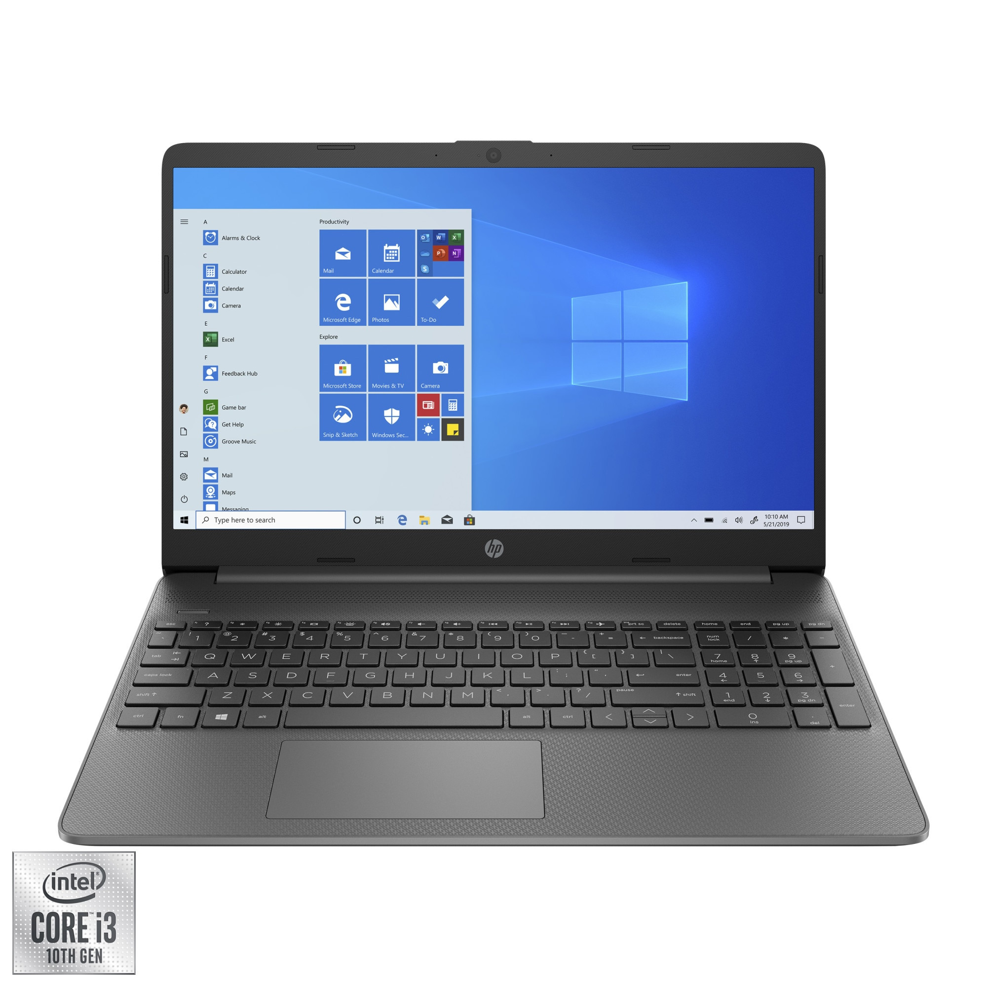 Laptop HP 15s-fq1061nq cu procesor Intel® Core™ i3-1005G1 pana la 3.40 GHz, 15.6", HD, 4GB, 256GB SSD,Intel® UHD Graphics, Chalkboard gray