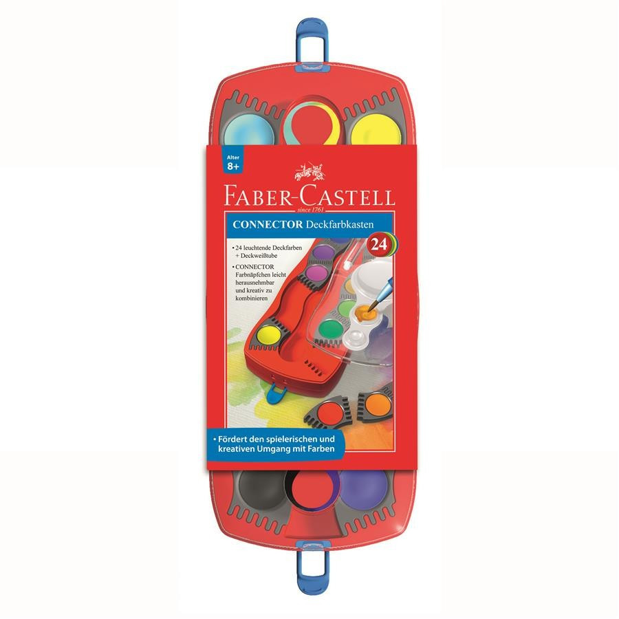 Acuarele Connector Faber-Castell, 24 culori / cutie plastic