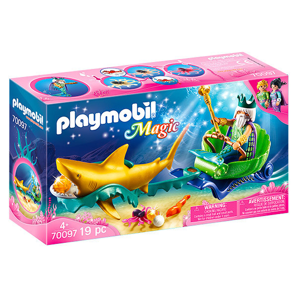 Playmobil Magic: Regele mării cu caleaşcă trasă de rechin - 70097