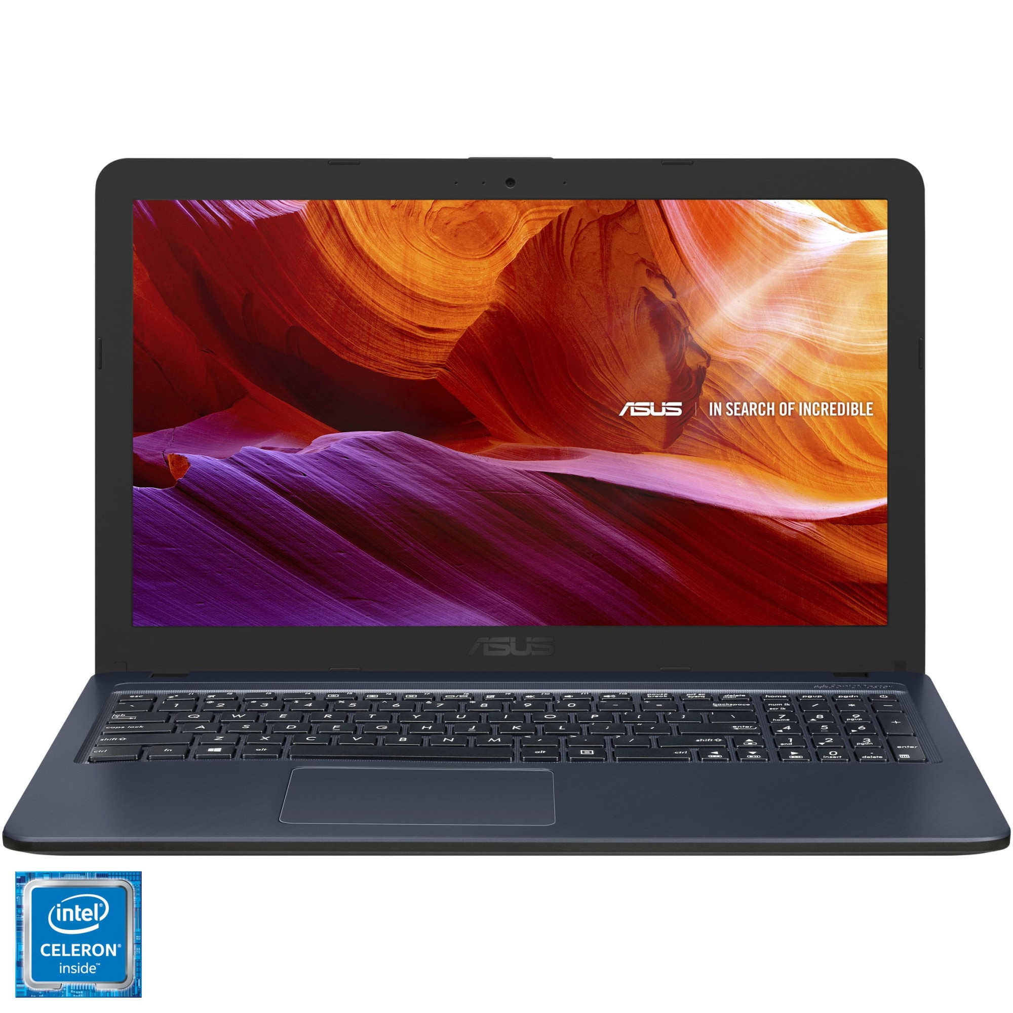 Laptop ASUS X543MA cu procesor Intel® Celeron® N4000 pana la 2.60 GHz, 15.6", HDD, 4GB, 256GB HDD Intel® UHD Graphics 600, Star Grey