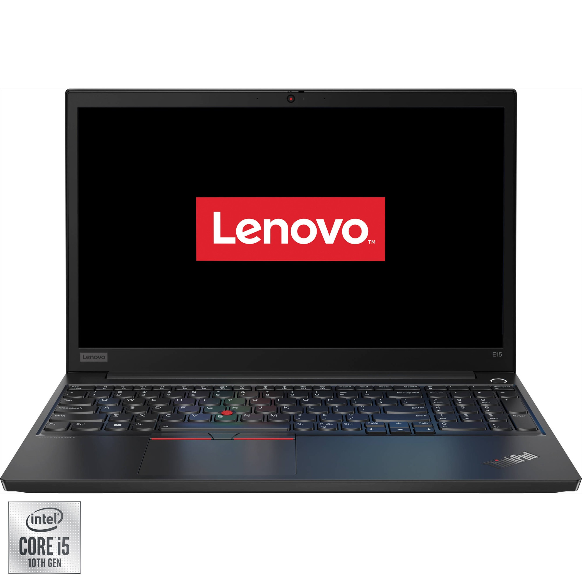 Laptop Lenovo ThinkPad E15 cu procesor Intel Core i5-10210U pana la 4.20 GHz, 15.6”, Full HD, 8GB, 256GB SSD, Free DOS, Black