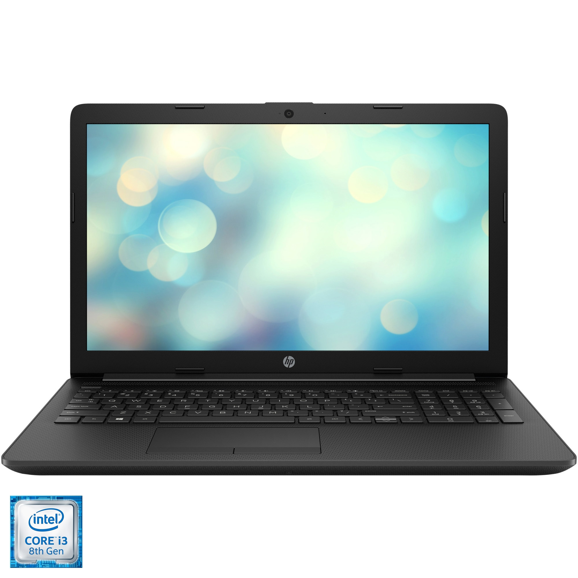 Laptop HP 15-da0204nq cu procesor Intel® Core™ i3-8130U, 3.40 GHz, 15.6", HD, 4GB, 256GB SSD, Intel® UHD Graphics 620, Black
