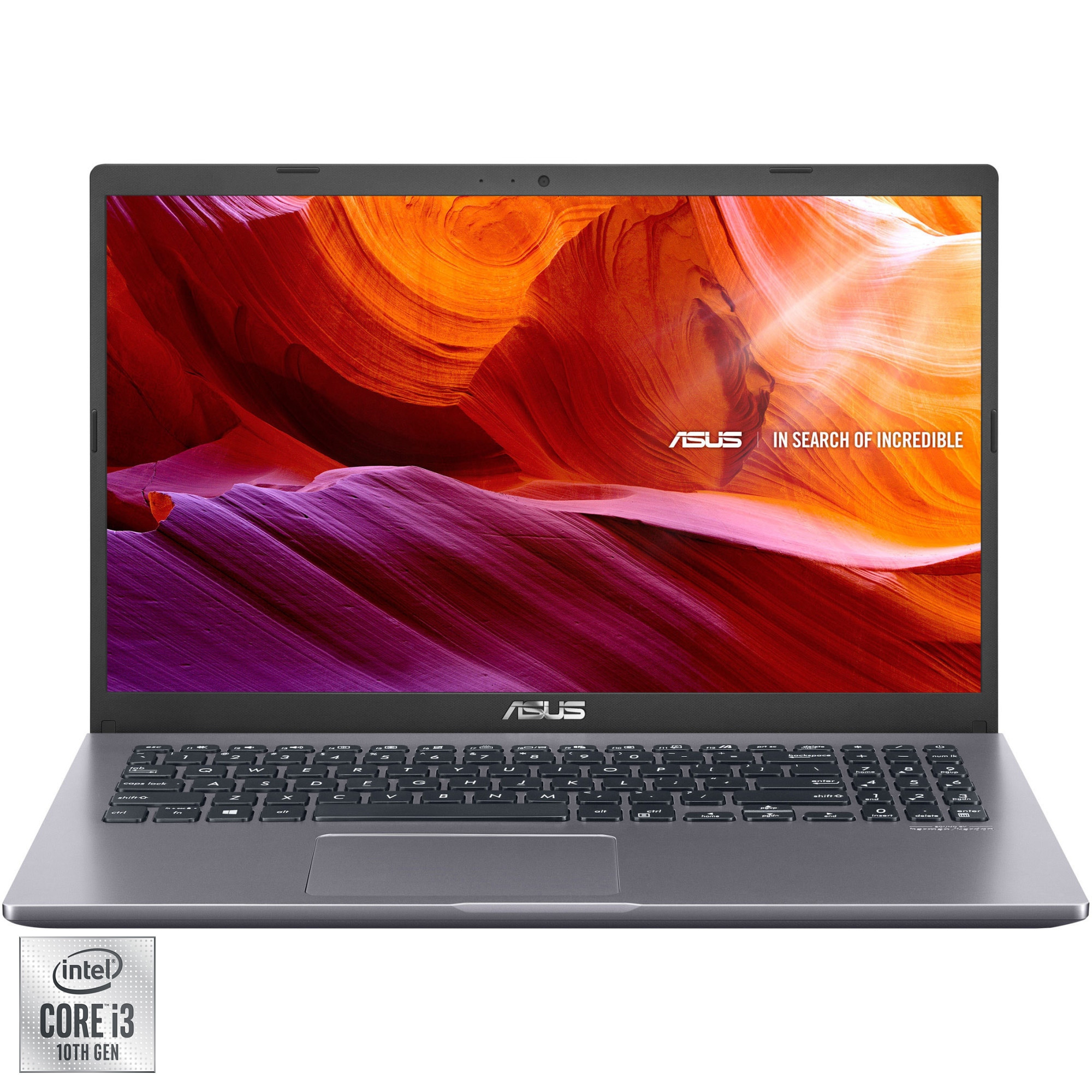 Laptop ASUS X545FA cu procesor Intel® Core™ i3-10110U, 4.1GHz, 15.6" Full HD, 4GB, 1TB HDD, Intel® UHD Graphics, Slate Grey