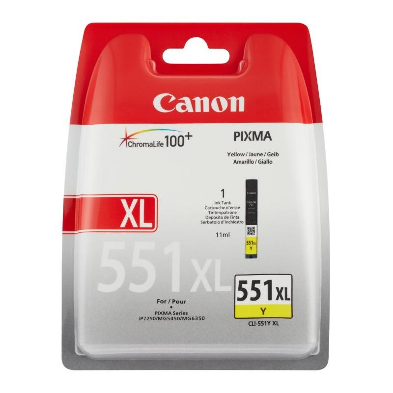 Cartus cerneala original Canon CLI551XL, BS6446B001AA, Yellow