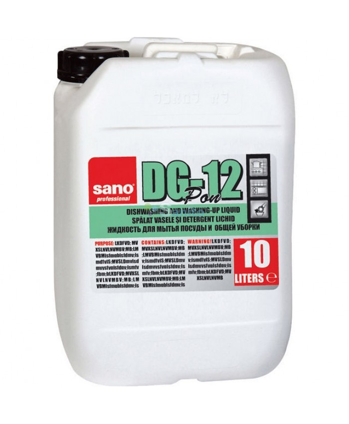 Detergent concentrat pentru vase, chiuvete, cazi, SANO DG-12 PON 10 L