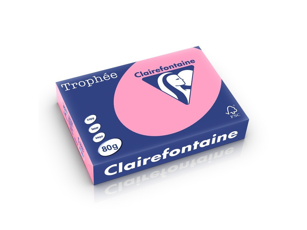 Hârtie color Clairefontaine Pastel, Wild Rose, 500 coli/top