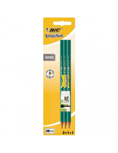 Set BIC Evolution 650, 3 creioane grafit HB Evolution, 1