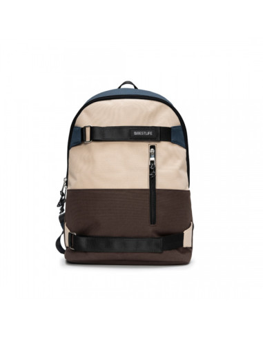 BL-BB-3552BK,Rucsac BESTLIFE Col-Skate, 42x30x15cm, compartiment laptop 14.1 inch, albastru/bej/maro