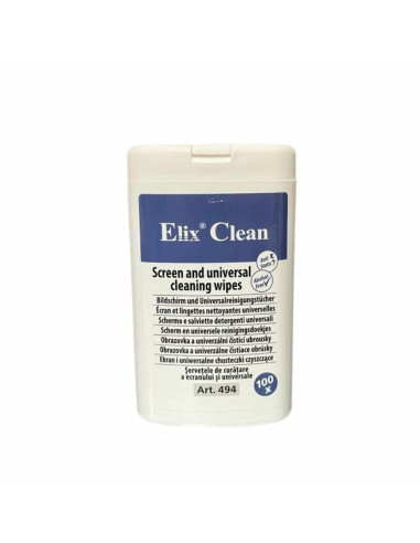 ECS-494100,Servetele umede mici pentru curatare monitoare TFT/LCD/notebook, 100/tub, ELIX Clean