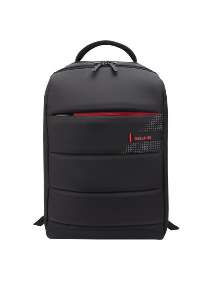 BL-BB-3335R,Rucsac BESTLIFE CPlus, 49x33x19cm, compartiment tableta si laptop 15.6 inch, negru/rosu