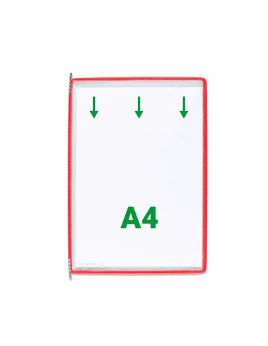 DJ-114003,Buzunare prezentare pentru display, A4, (10 buc/set), rama metalica, DJOIS - rosu