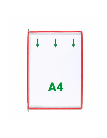 DJ-114003,Buzunare prezentare pentru display, A4, (10 buc/set), rama metalica, DJOIS - rosu