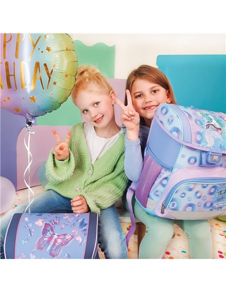 Ghiozdan scoala echipat Herlitz Loop Plus, Motiv Butterfly paradise