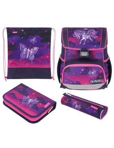 Ghiozdan scoala echipat Herlitz Loop Plus, Motiv Magic unicorn