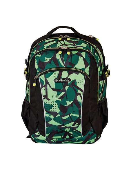 Ghiozdan scoala ergonomic Herlitz Ultimate, Motiv CamoGreen