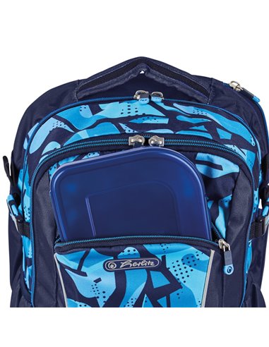 Ghiozdan scoala ergonomic Herlitz Ultimate, Motiv CamoBlue