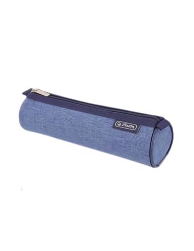 Penar etui rotund bicolor Herlitz, Albastru