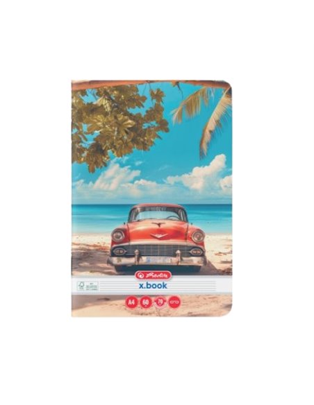 Cait dictando A4 Herlitz, 60 file, 70g/mp, colturi rotunjite, Motiv summer