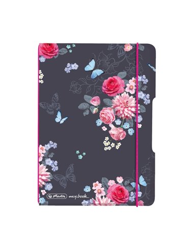 Caiet My.book flex A6 Herlitz, 40 file, dictando, Motiv Ladylike flowers